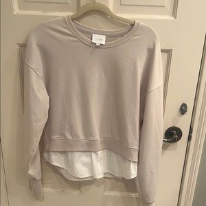 Sundays Cream and White Layered Sweatshirt